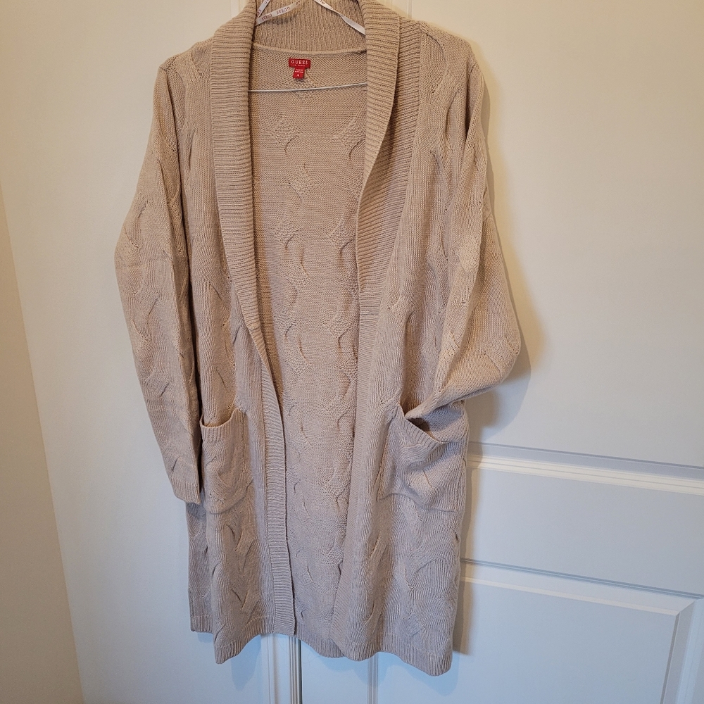 Long Cable Knit Sweater Cardigan